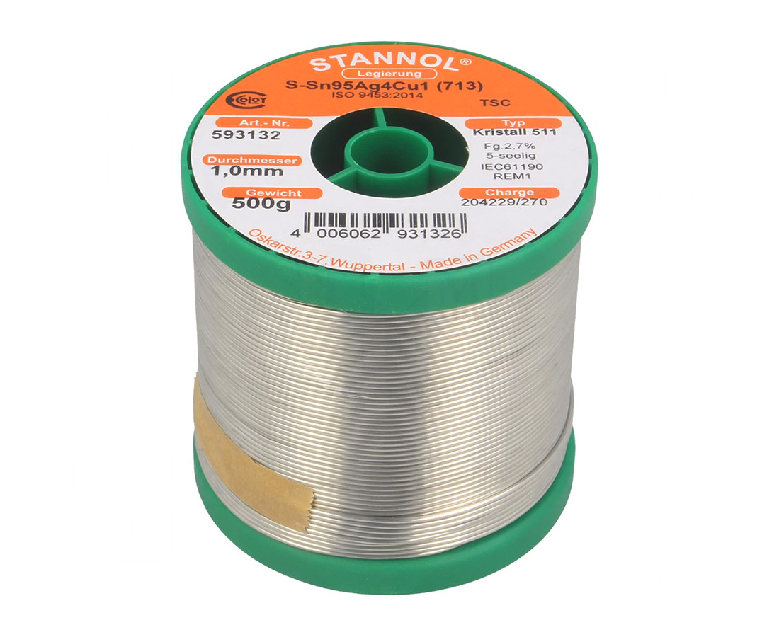 631974 Sn95,5Ag3,8Cu0,7 1mm 0,5kg 3.5%
