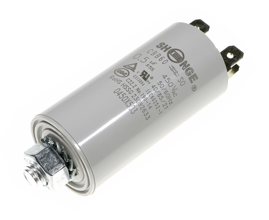 CBB60 28*55M8 250# 0.5uF/450VAC RoHS || CBB60 28*55M8 250# 0.5uF/450VAC SHENGE Motor starting capacitor