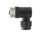 M12 type connector, WAIN M12-M04A-S-D6, female, angled, number of contacts: 4