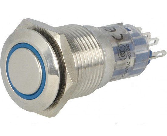 Vandal proof push button switch; LAS2-GQF-11E/B12V/S-P