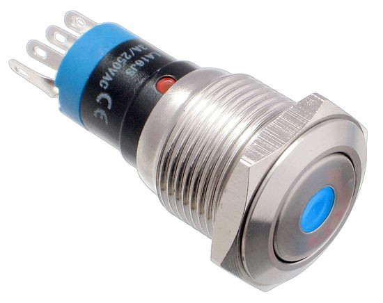 Vandal proof push button switch; W16F11DB12/S