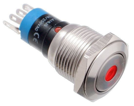 Vandal proof push button switch; W16F22DR12/S