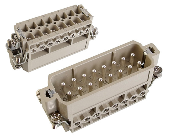 Insert with male contacts, size 16A, 16 poles+PE, 16A, 250V