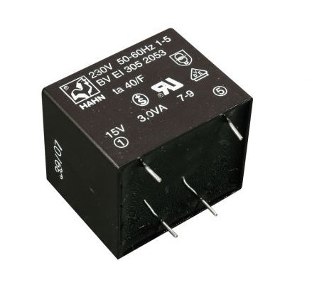 Transformator zalewany 3.0VA 230V/15V 200mA Ta=70°C