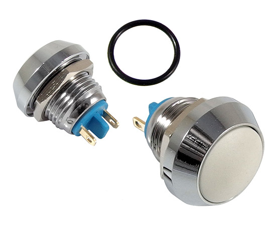 Vandal proof push button switch; W12P10R/Cw