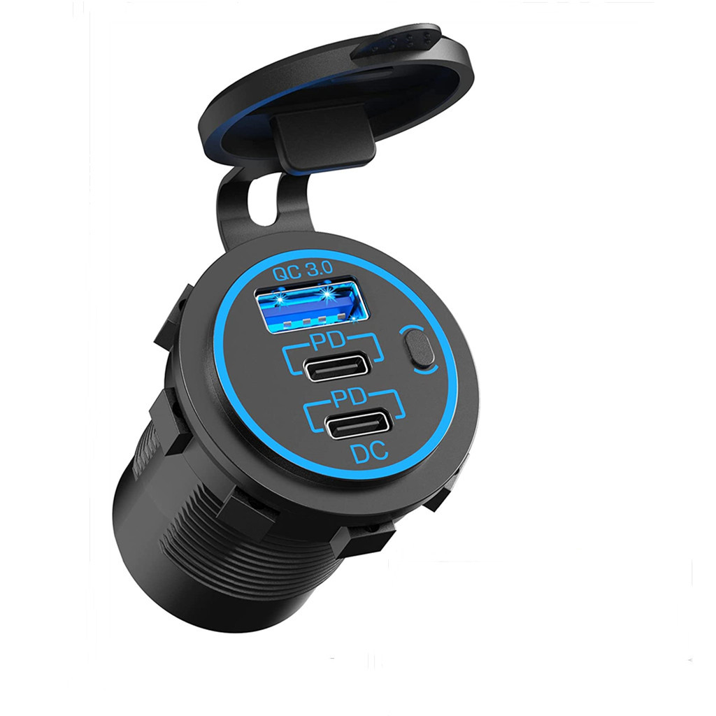 Car charger USB 3.0 + 2x type C