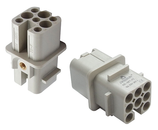 Insert with female contacts, size 3A, 7 poles+PE, 10A, 250V