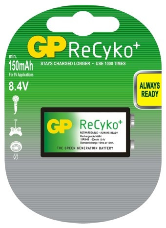 15R8HB-UC1 GP 1 Stück/Karte Verpackung 8,4V 150mAh 48,5x26,5x15,7mm GP