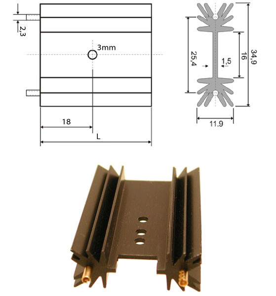Heatsink; profil SK104