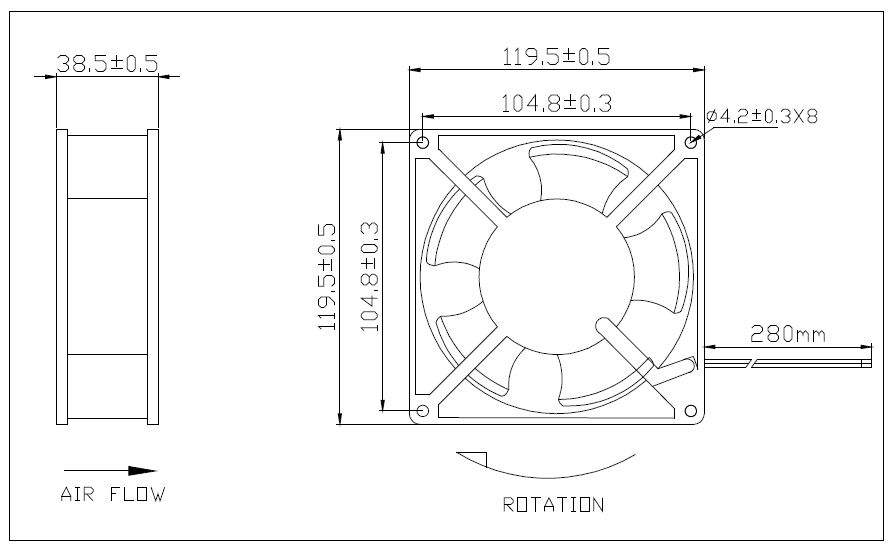 Вентилятор охлаждающий Vent-12038.220VAC.5mshb. Вентилятор осевой ltf1238a2s ac220v 0,14a. Вентилятор 120 ватт 8000. Вентилятор 120x120 Размеры установки.