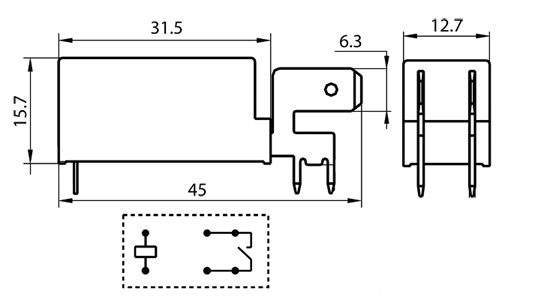 Hf115f реле схема