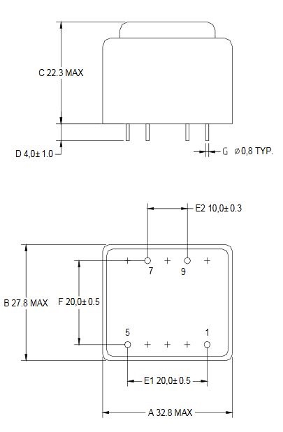 Transformateur encapsulé 9 Volt AC 1.5va Entrée 230v Tez1.5/d/9v